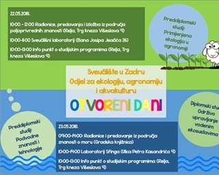 Dan otvorenih vrata Odjela za ekologiju, agronomiju i akvakulturu